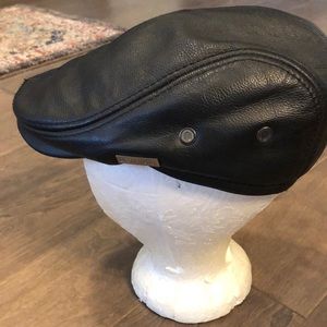 Lethmik leather newsboy cap hat